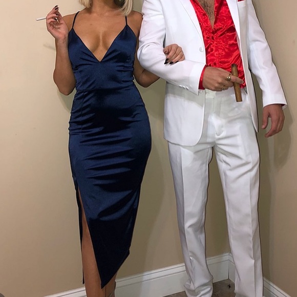 Blue Satin Dress - Picture 3 of 8